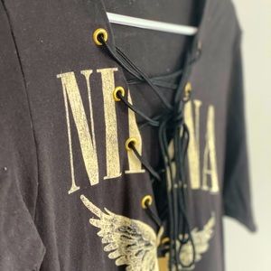 Vintage lace up band tee